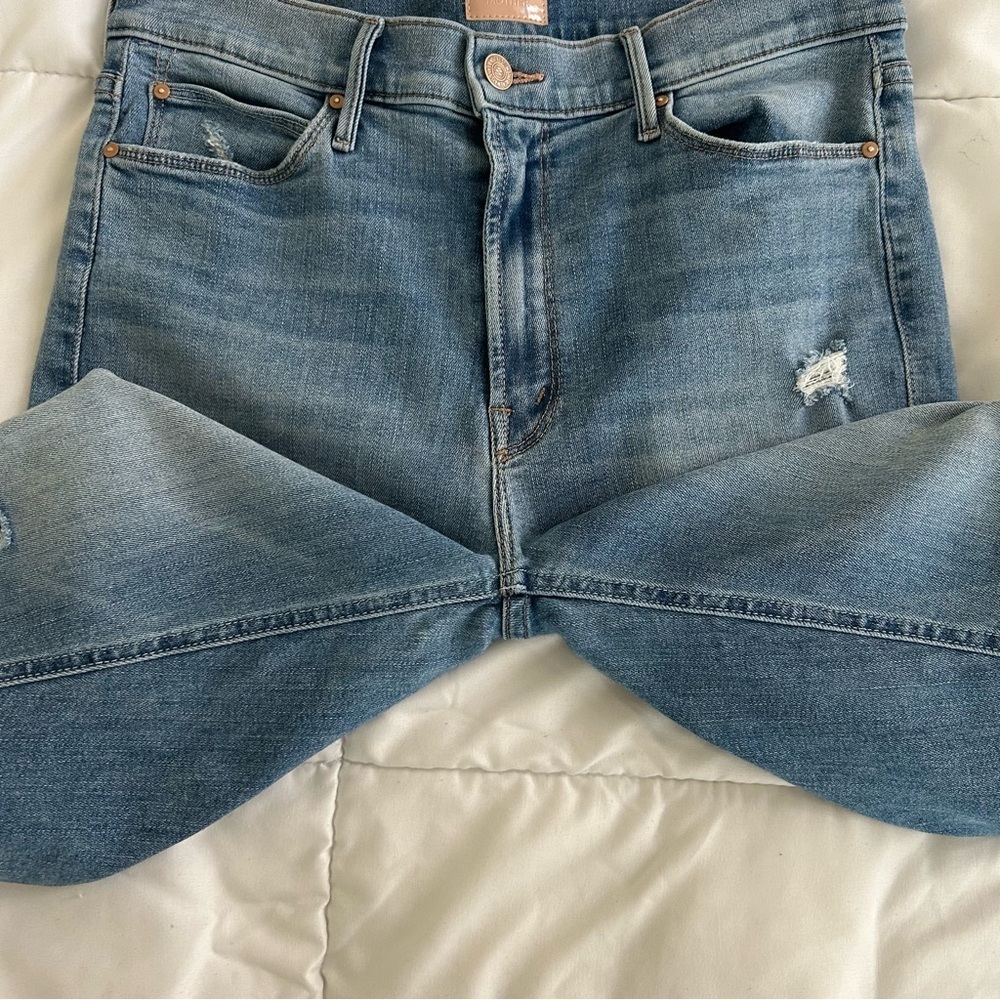 Mother Mid Rise Dazzler Ankle Fray jeans Weekend Kitten 30 - Picture 12 of 15